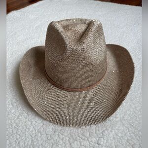 NEW Anthropologie Sparkle Straw Rancher Cowboy Hat NWT